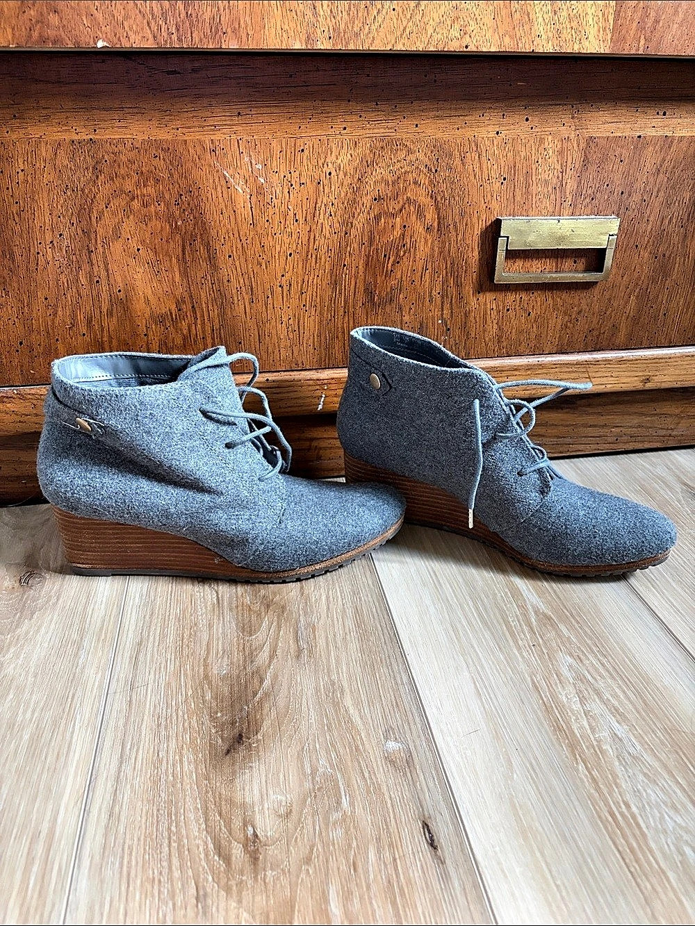 Dr. Scholl's Gray Wedge Ankle Boots